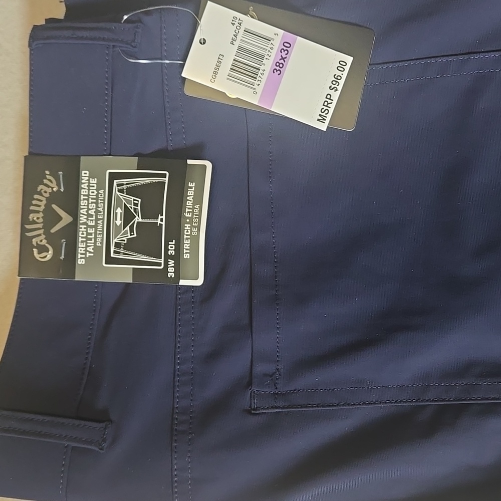 NWT Callaway Pants 38x30 (40x29) Stretch Waistband Opti-Dri Golf Performance - Picture 6 of 6